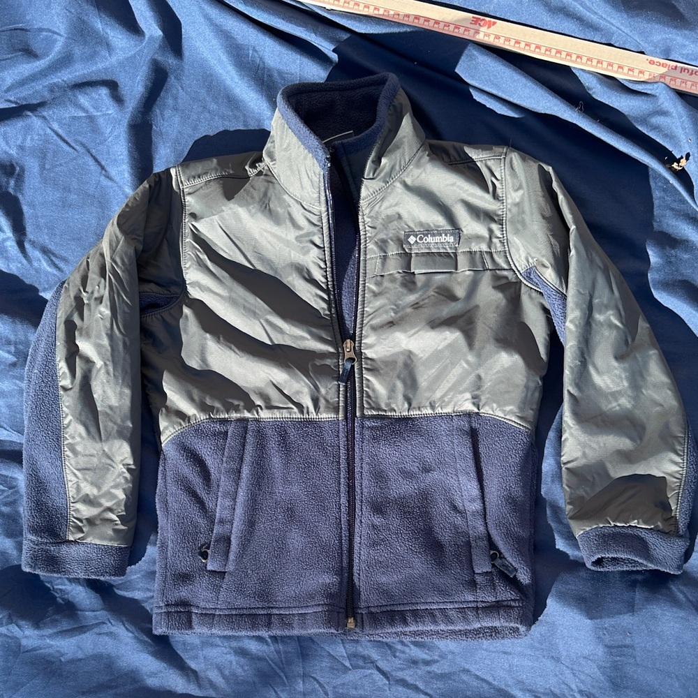 Kids XS Columbia Gray and Blue Fleece Jacket